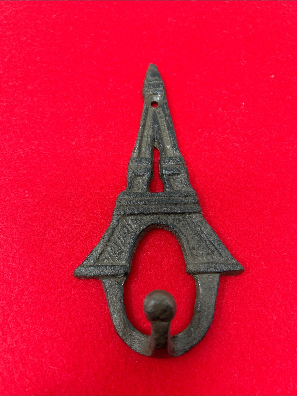 Eiffel Tower Cast Iron Wall Hanging Hook - Brown
